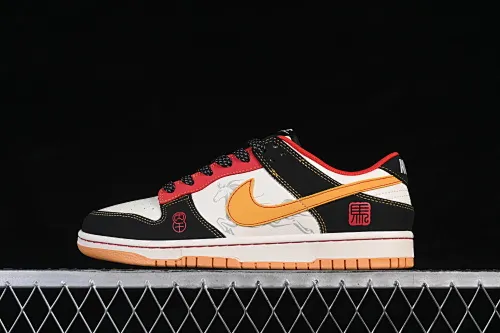 All categories Nk SB Dunk Series Nk SB Dunk Low High-end customized low-top sneakers Nike SB Dunk Low Limited to the Year of the Horse Black, gold and red contrast colors High-end customized low-top casual skate shoes QW5288-107